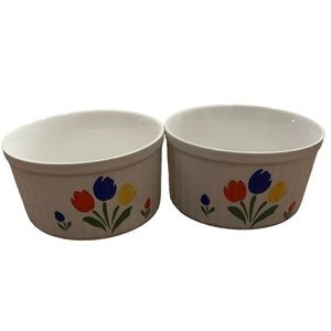Japan Made Retro 1985 JMP Marketing Tulip Tyme Stoneware Collection Casserole- 2